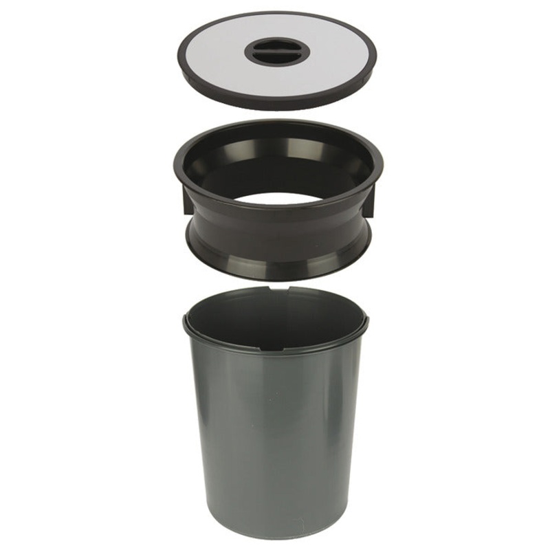 W/Top Bin RM D276mm 13L Pl Blk/SSS