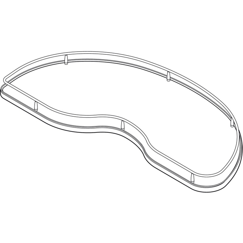 VS Slide Corner 900mm PO LH Wht/Chr