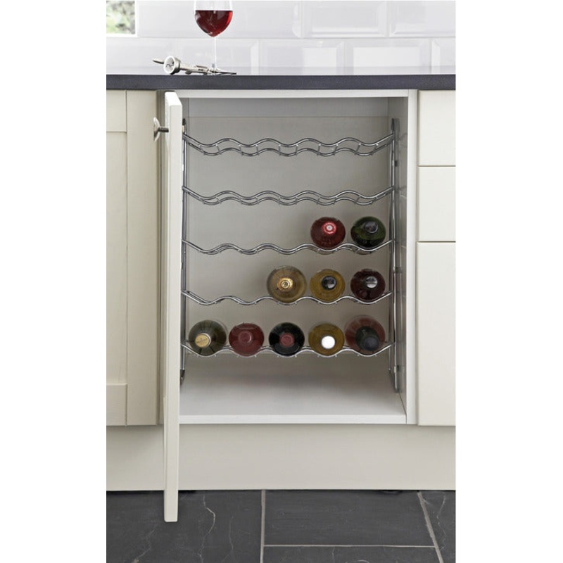 Wire Wine Rack 15 Bottles 300mm Chr Plt