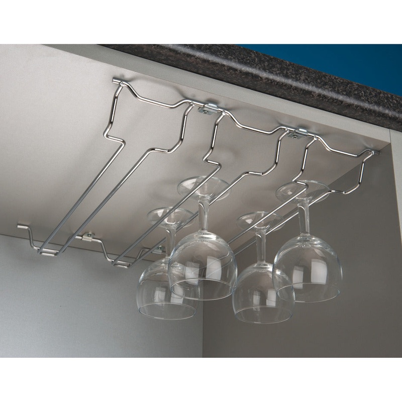 Wine Glass Rack 3xCol 4xClips Base 400mm