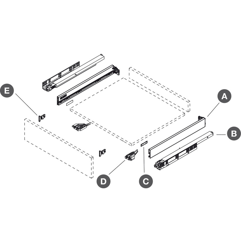 vionaro-drawer-set-dynapro-89-500mm-slv_1 Vionaro Drawer Set Dynapro 89/500mm Slv