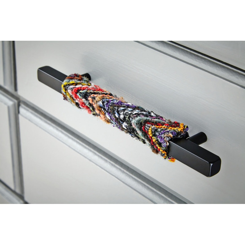 Zippy D Pull Hdl Alu Blk/Knitted 160mmcc