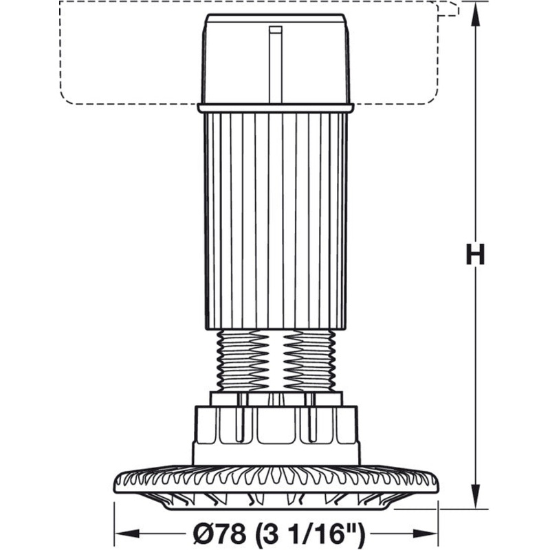 axilo-78-plinth-foot-shaft-h60mm-plug_1 AXILO 78 Plinth Foot/Shaft H60mm Plug