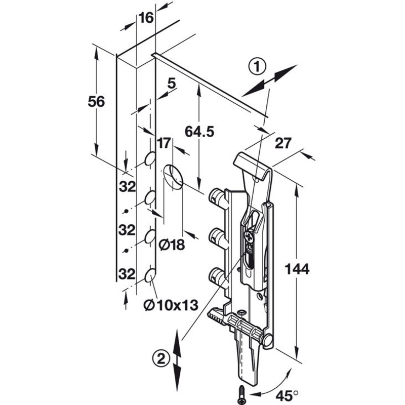 cabinet-hanger-concealed-rapid-fit-lh_1 Cabinet Hanger Concealed Rapid Fit LH