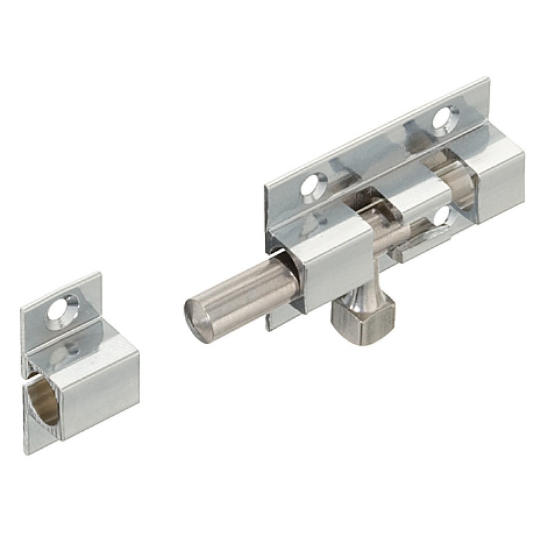 Barrel Bolt w Keep 60mm Brass CP