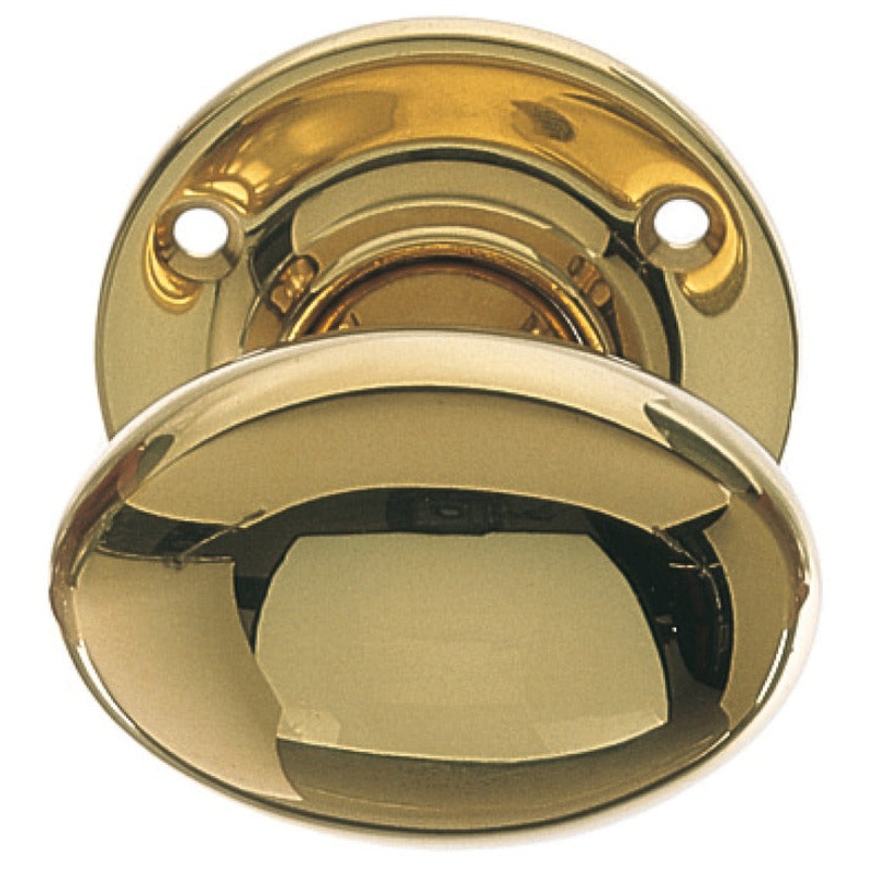 Trad Oval Knob D60x40x64mm Brass PB
