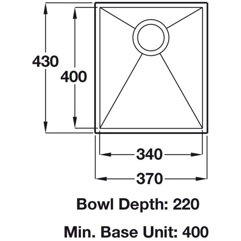 ashton-ss-370mm-1-0b-um-sink-uh_1 Ashton SS 370mm 1.0B UM Sink UH