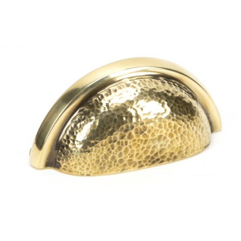 Aged Brass Hammered Regency Concealed Drawer Pull